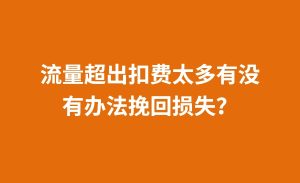 有没有办法挽回流量超出扣费太多的损失？-灰豹网络